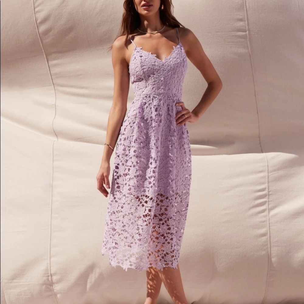 Astr the Label Lace A Line Midi Dress
